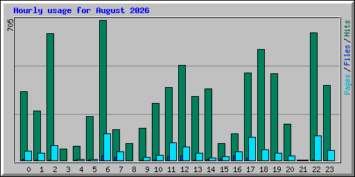 Hourly usage for August 2026